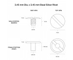 3.45 mm x 3.45 mm Silver Small Rivet
